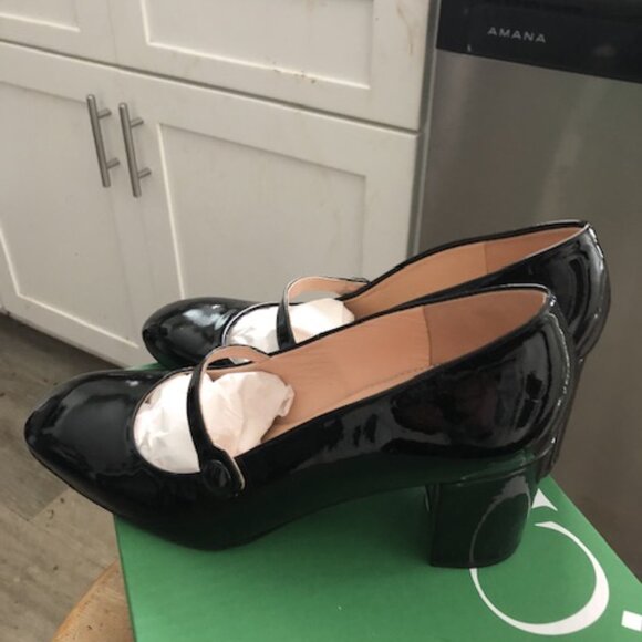 J Crew NEW Patent Black Mary Jane Shoes - Picture 5 of 6